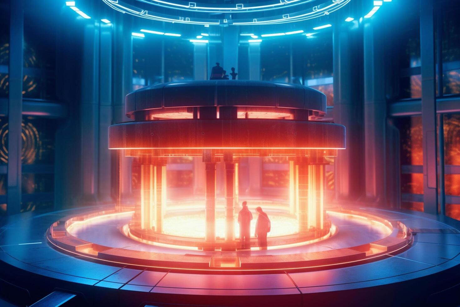 3d rendering, Futuristic technology background. Sci-fi scene. photo