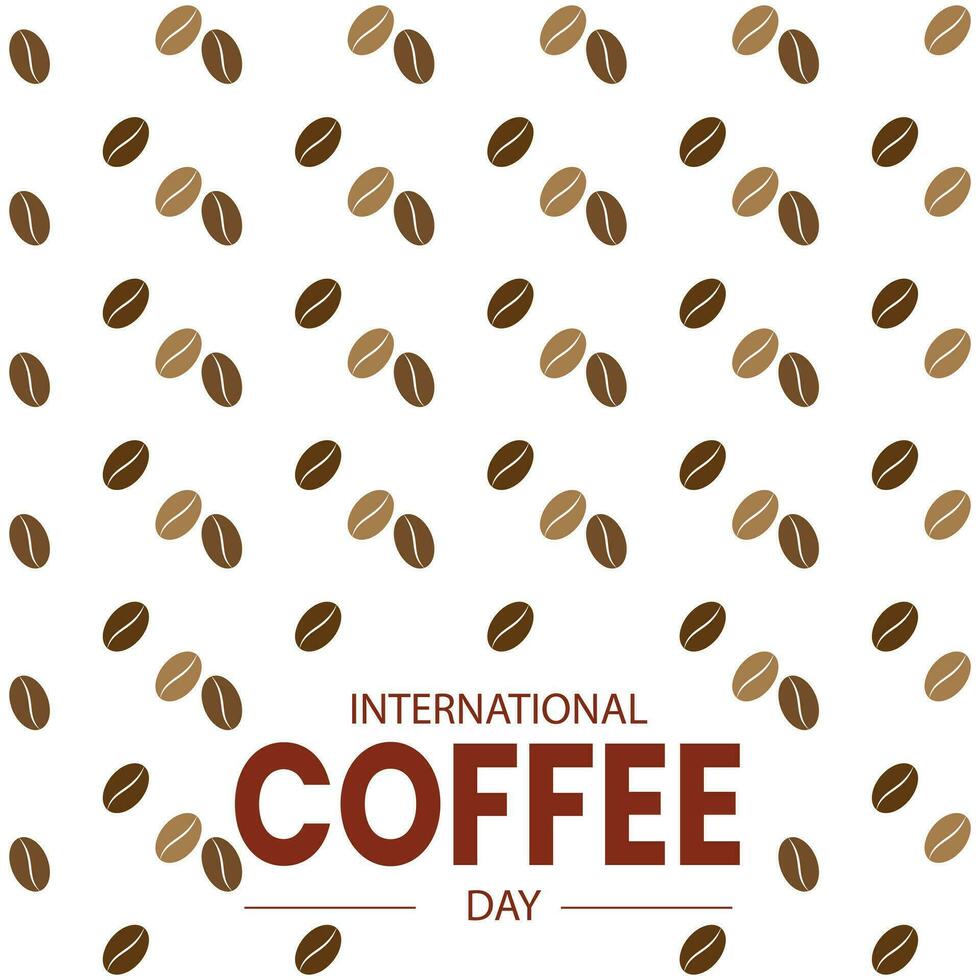 International coffee day template background design with hand drawing style. National coffee day vector illustration. Coffee day pattern design.