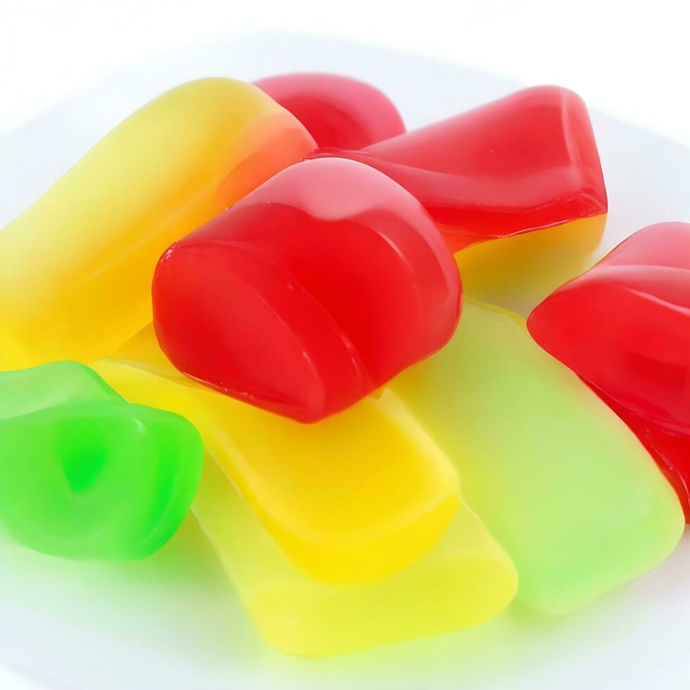 Colorful free photo jelly candy background. AI Generated