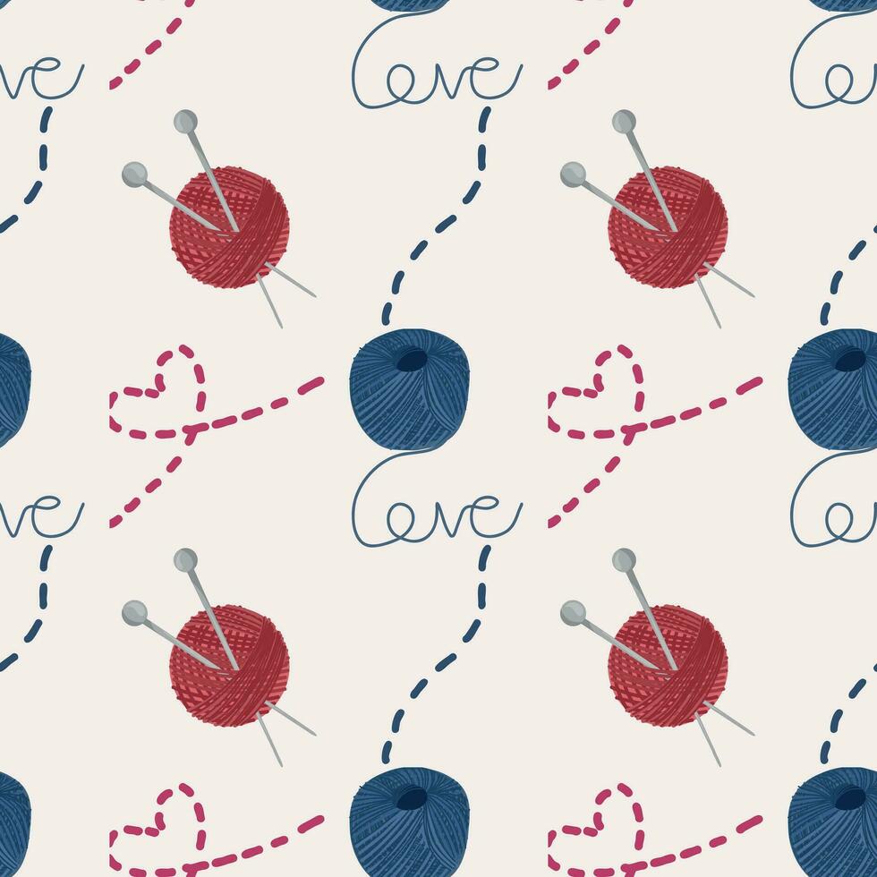 Seamless knitting, handmade, sewing patterns. Grate for textile, clothing, wrap paper vector