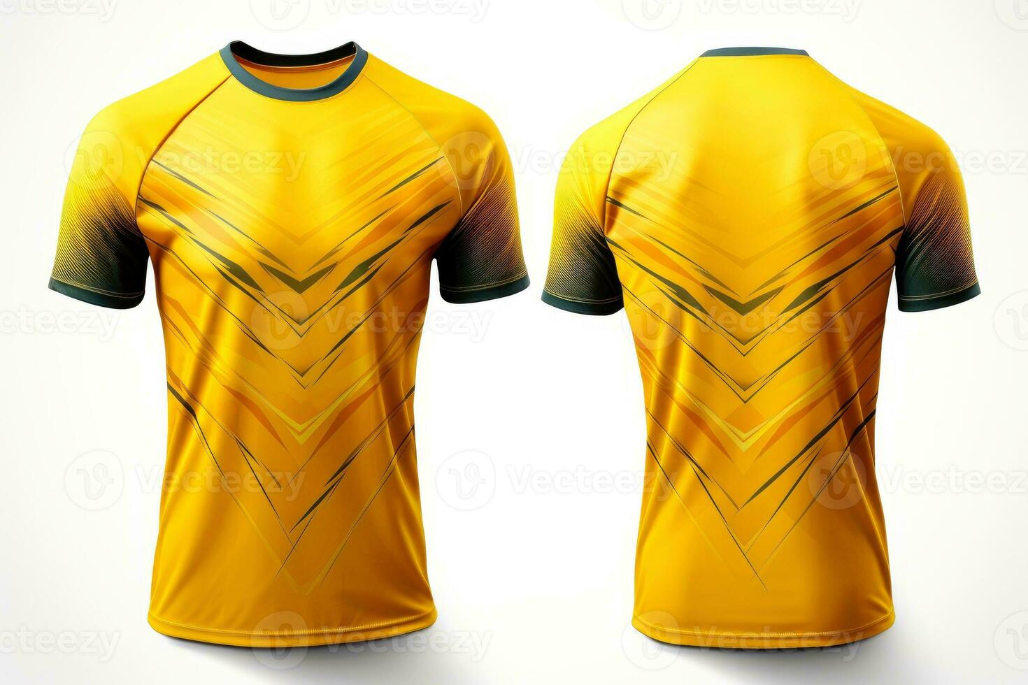 Sports football team uniforms multicolors shirt isolated on white background, Generative AI illustration photo