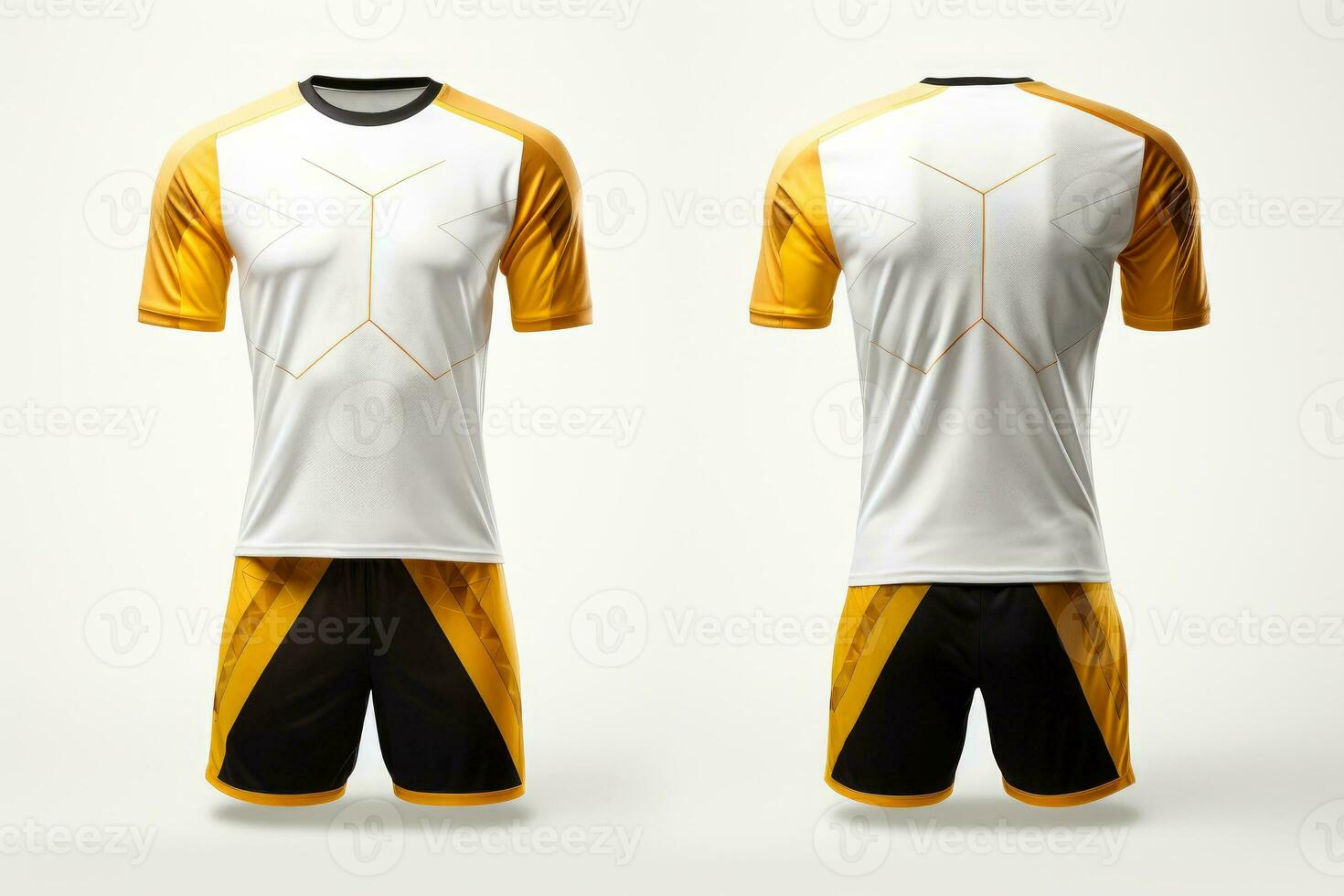 Sports football team uniforms multicolors shirt isolated on white background, Generative AI illustration photo