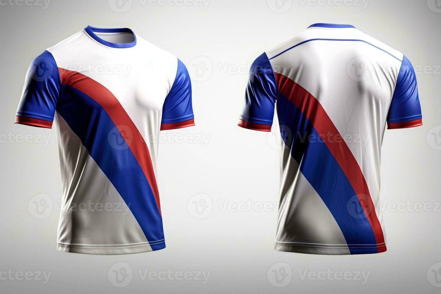 Deportes fútbol americano equipo uniformes multicolores camisa aislado en blanco fondo, generativo ai ilustración foto