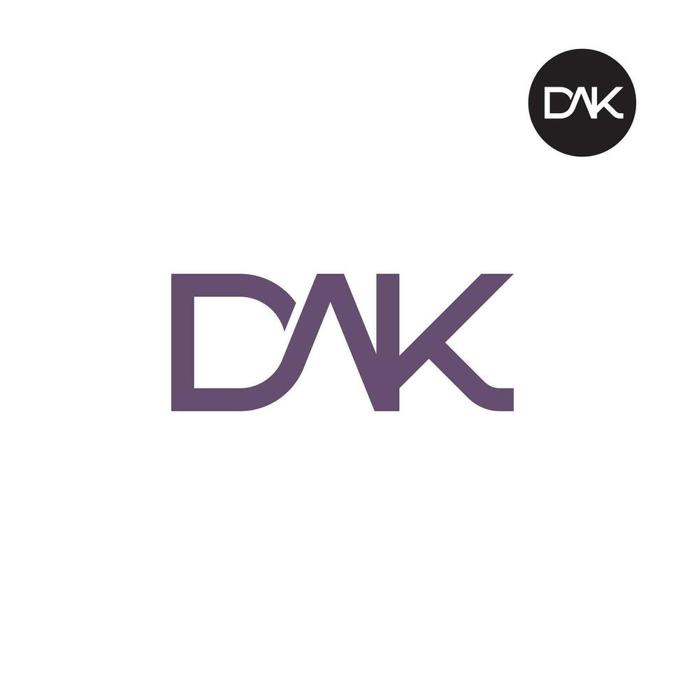 letra Dak monograma logo diseño vector