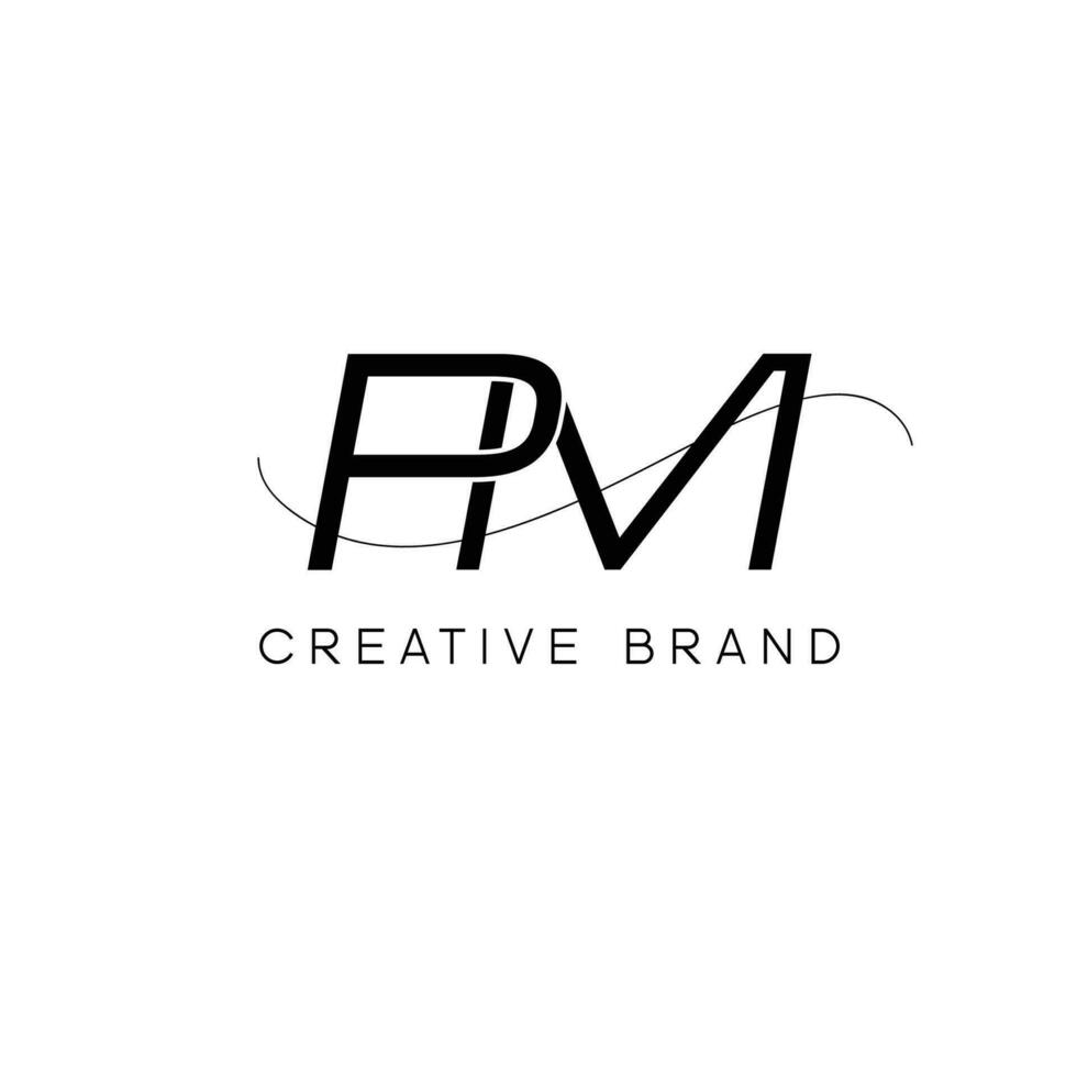 pm inicial letra logo vector