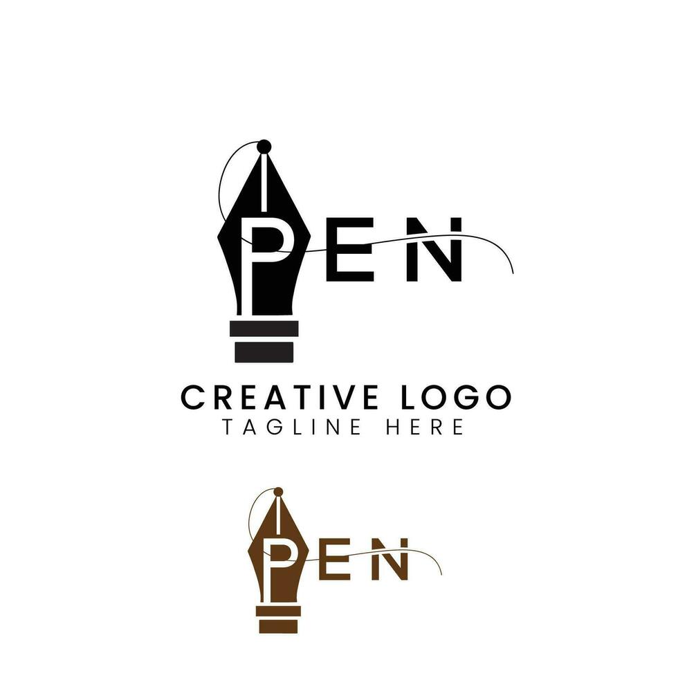 Pen initial logo vector