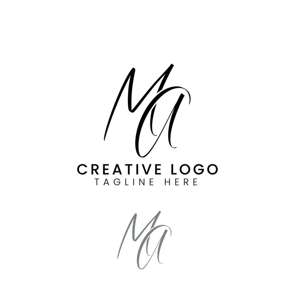 MA initial  logo vector