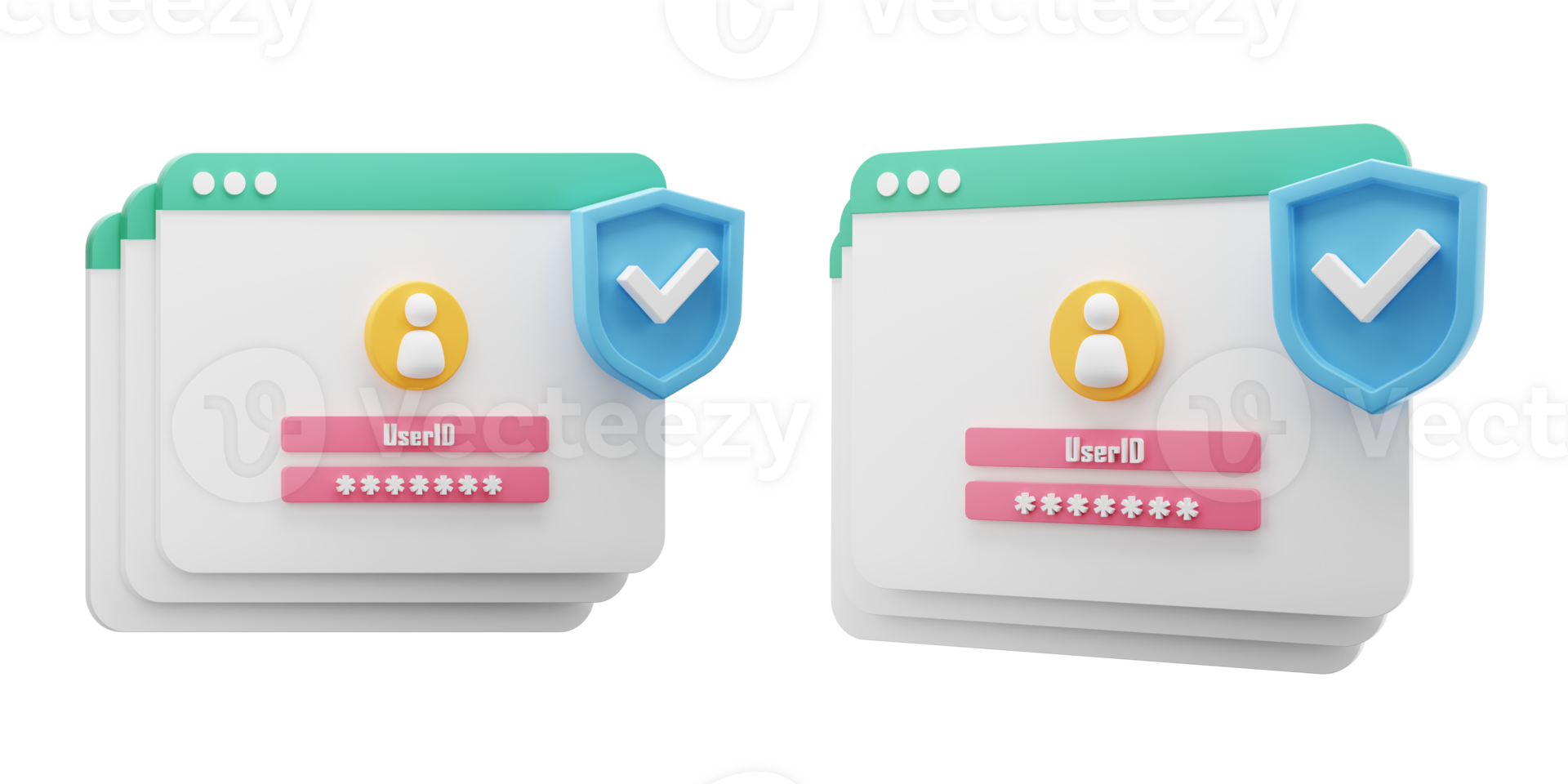 web secure login 3d icon. 3d security icon. security 3d icon. safety icon 3d rendering. png