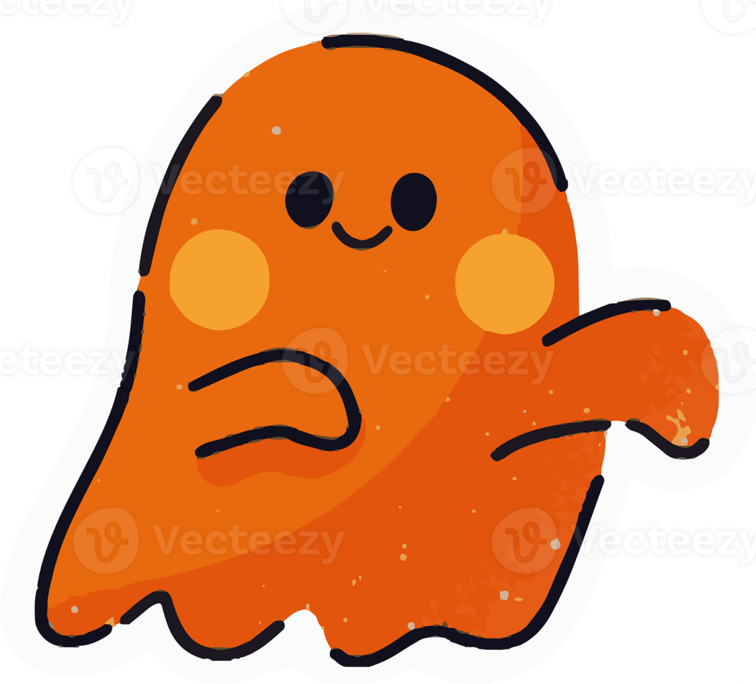Cute Halloween ghost sticker 28860428 PNG