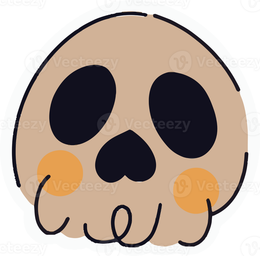 Skull Halloween sticker decoration, png file no background 28860430 PNG