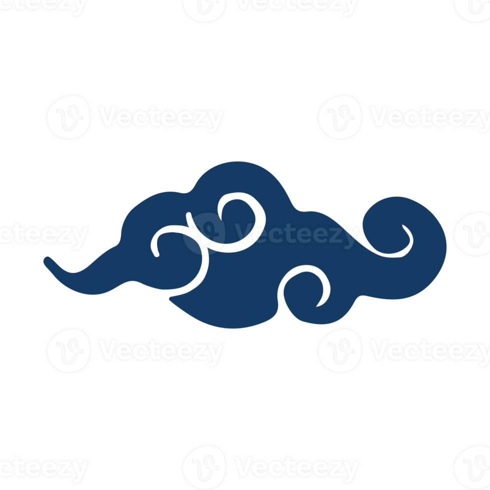 Japanese cloud element png