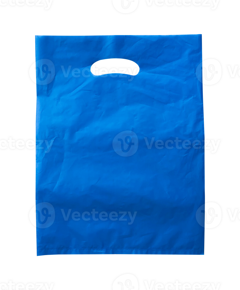 blue plastic shopping bag isolated png