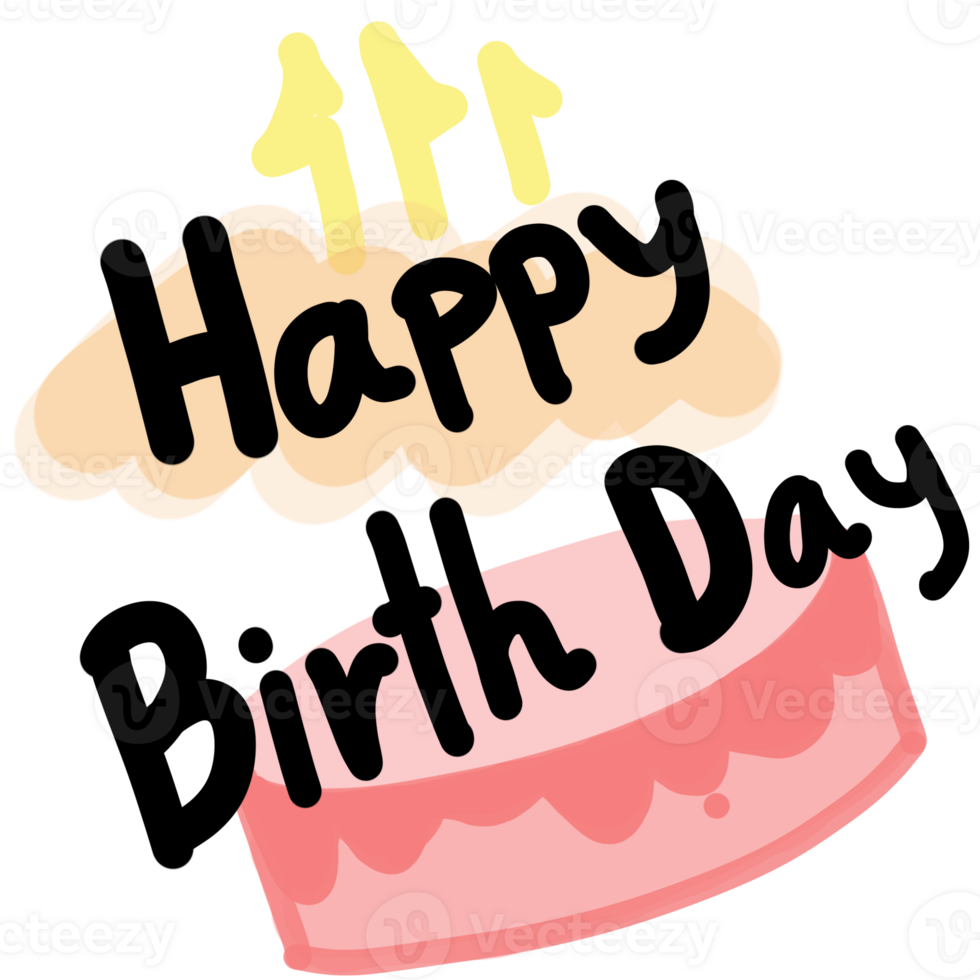 happy birth day and cake png