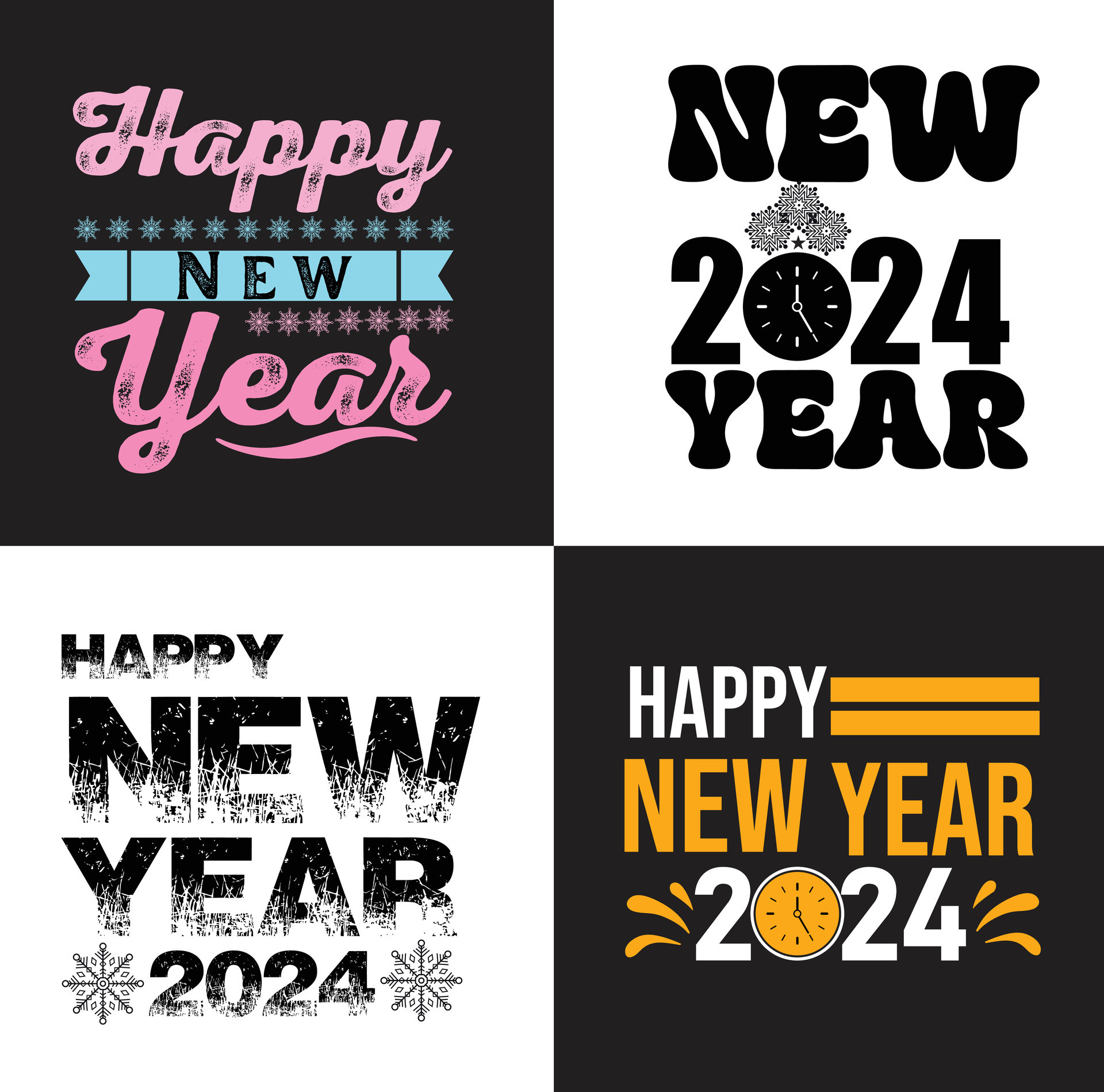 Happy new year t shirt design bundle 28860665 Vector Art at Vecteezy