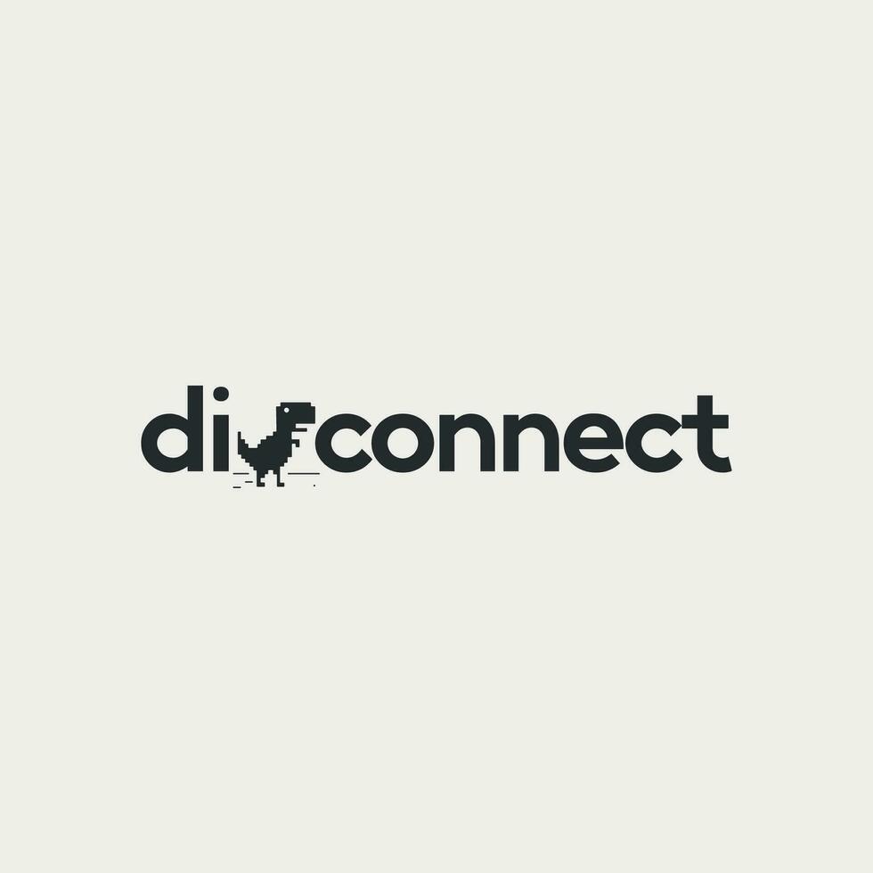 Vector disconnect text symbol design