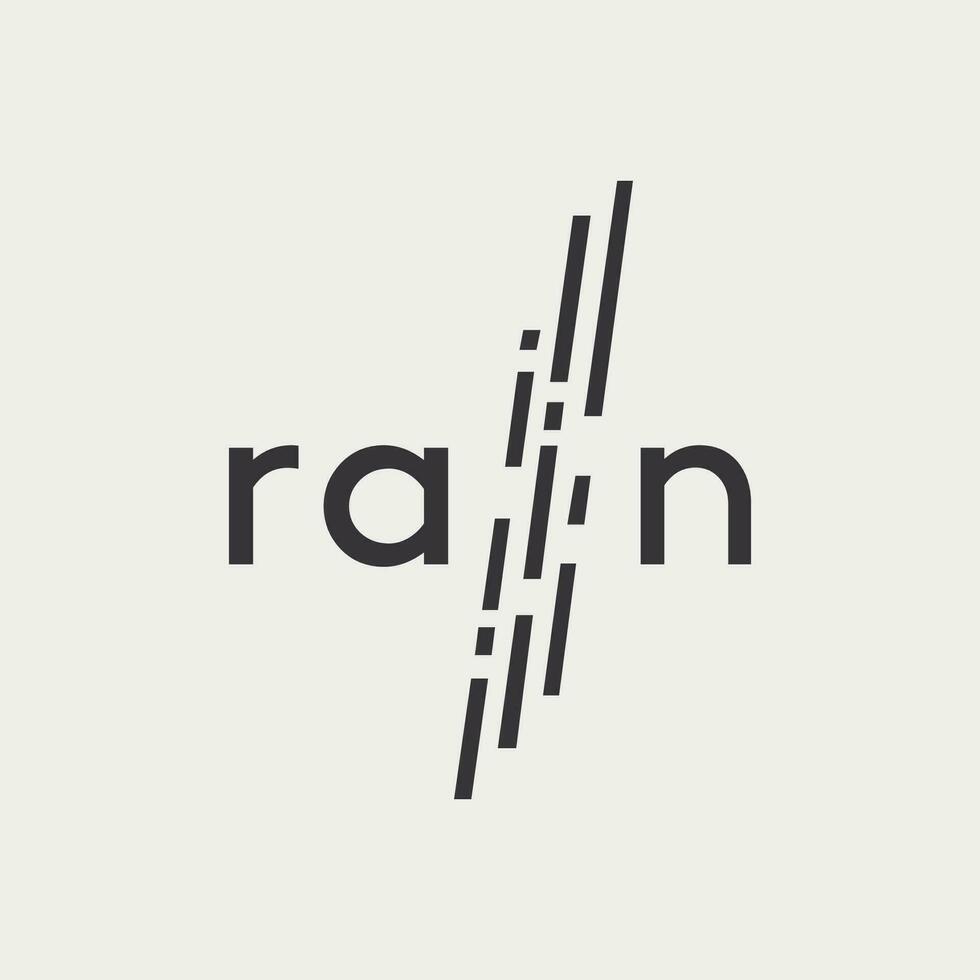 Vector rain text logo design