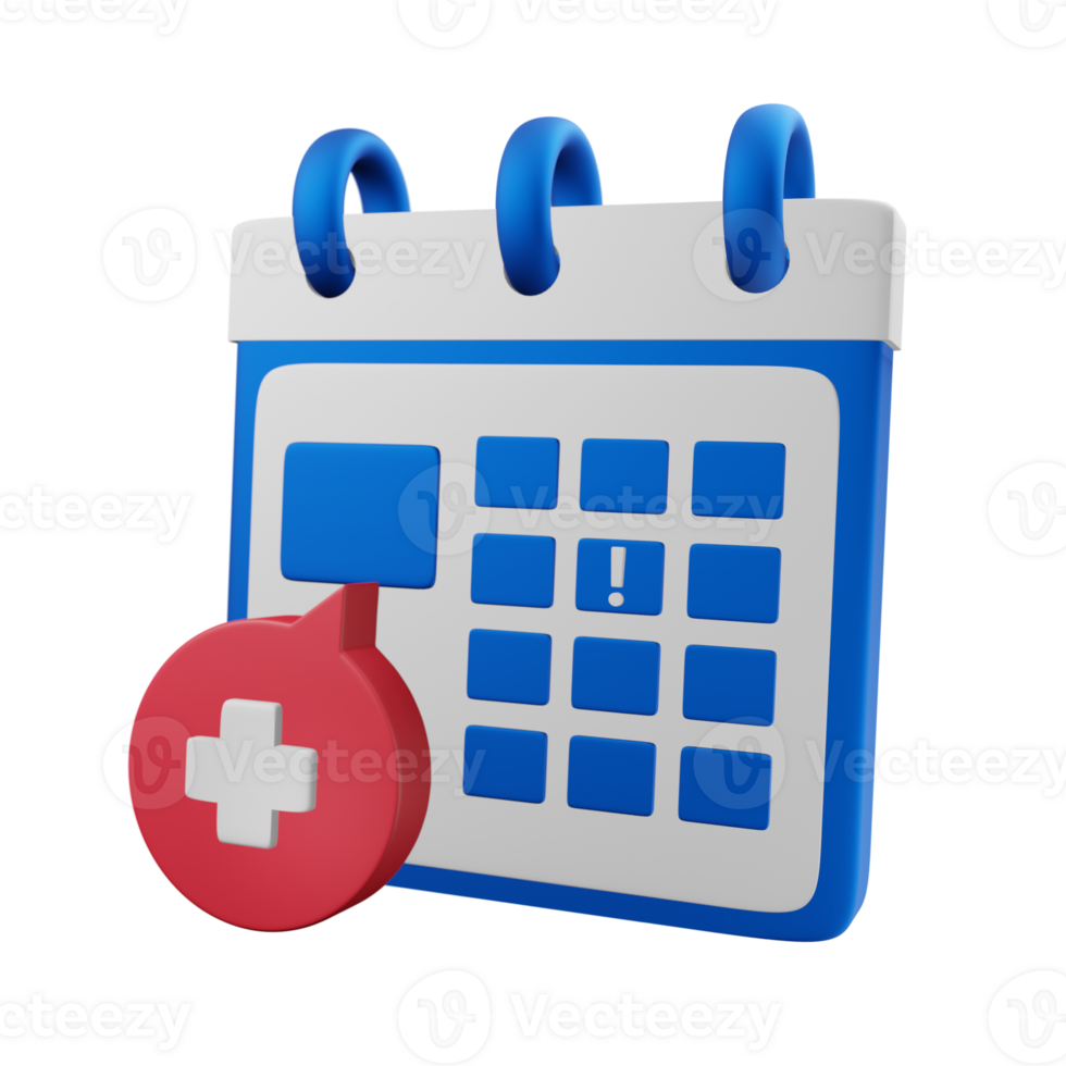 Calendar Medical 3D Icon png