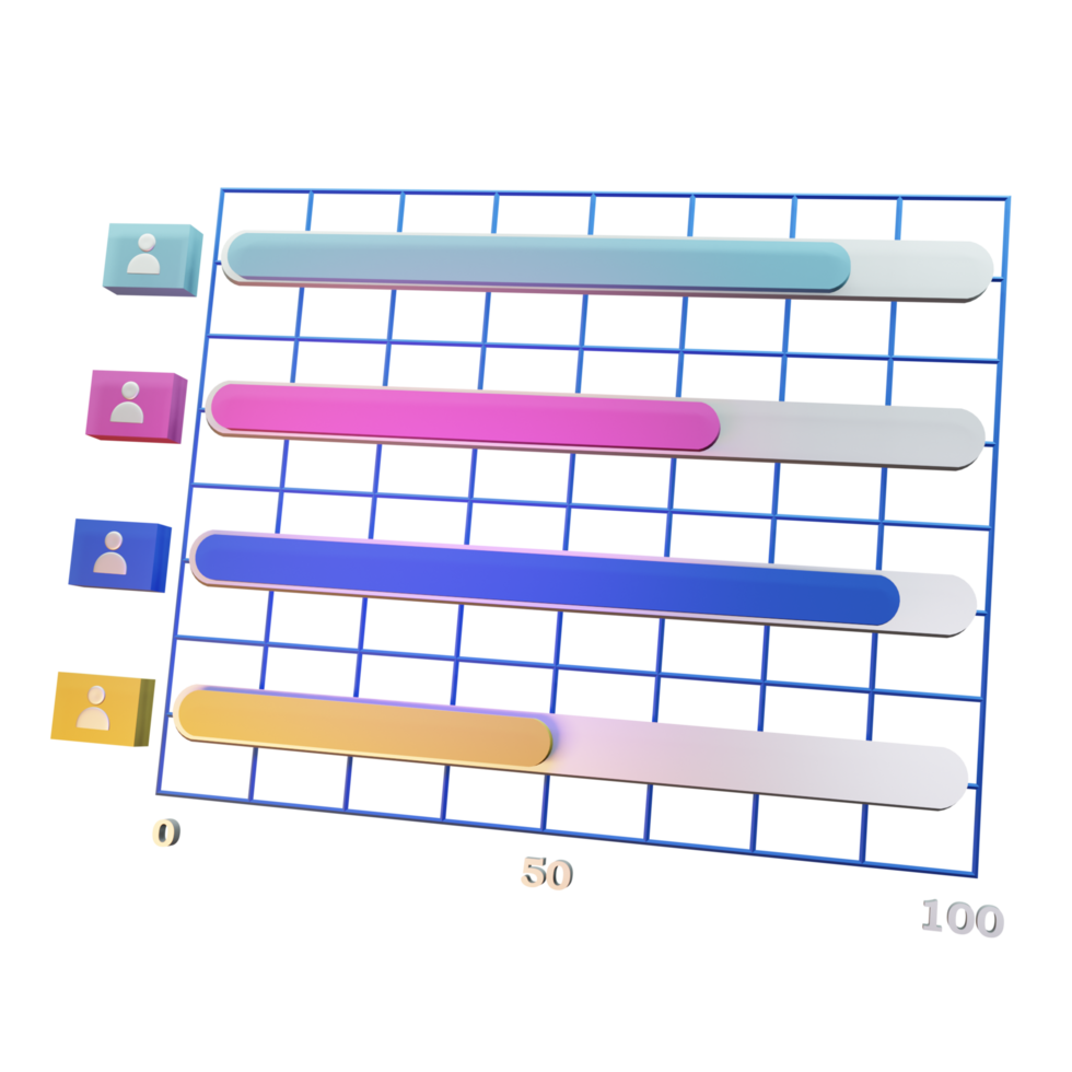 Gantt gráfico 3d ícone para o negócio png