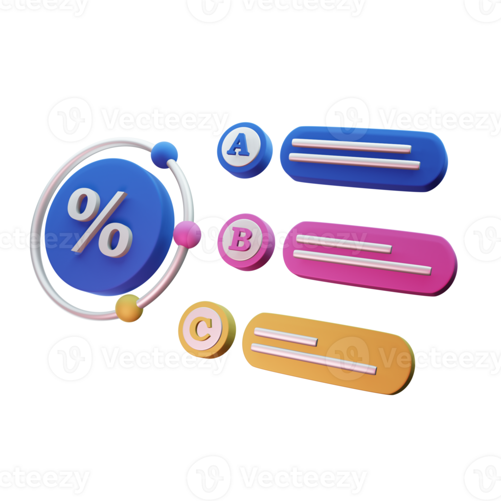 opção diagrama 3d ícone para o negócio png