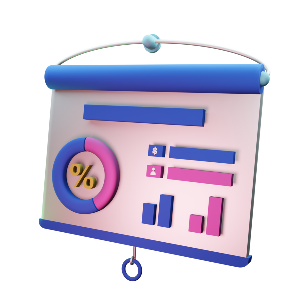 Diagramm Präsentation 3d Symbol zum Geschäft png