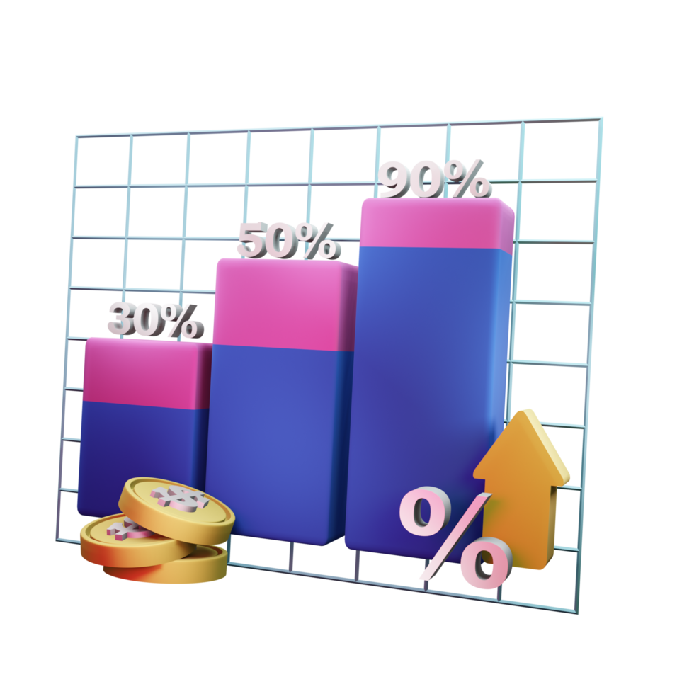 Growth Chart 3D Icon For Business png