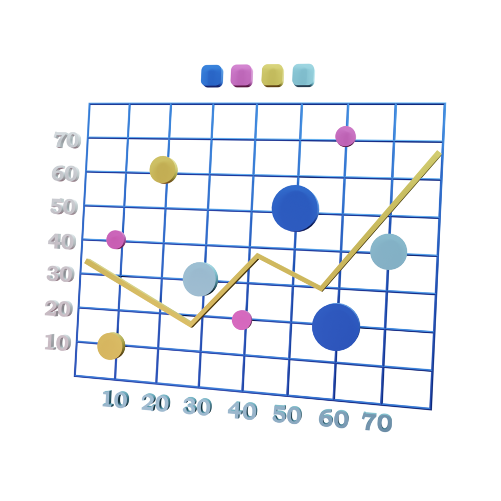 Linie Graph 3d Symbol zum Geschäft png