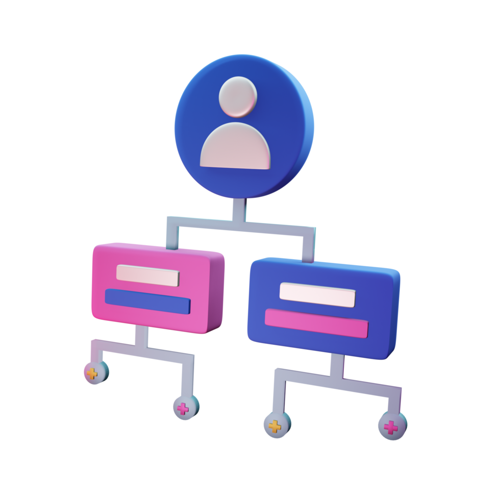Hierarchical Diagram 3D Icon For Business png