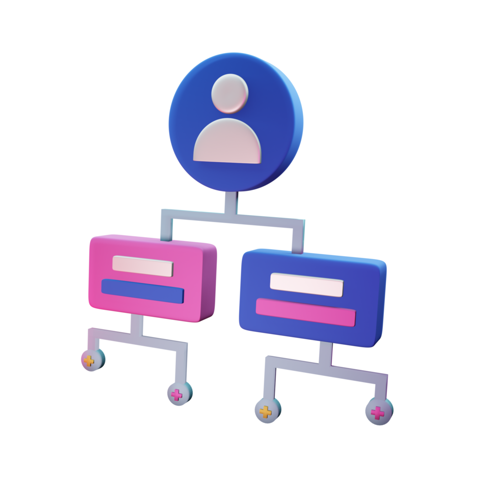 hierarchisch Diagramm 3d Symbol zum Geschäft png