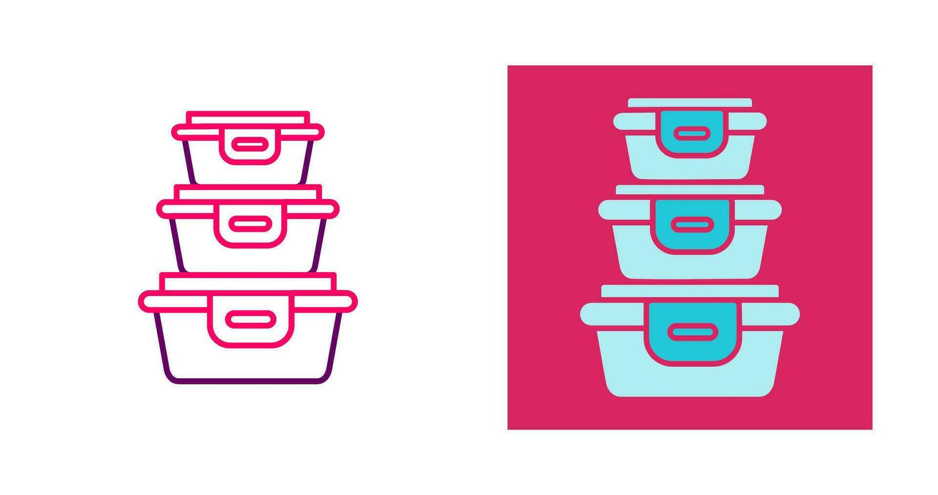 Plastic Food Container Vector Icon