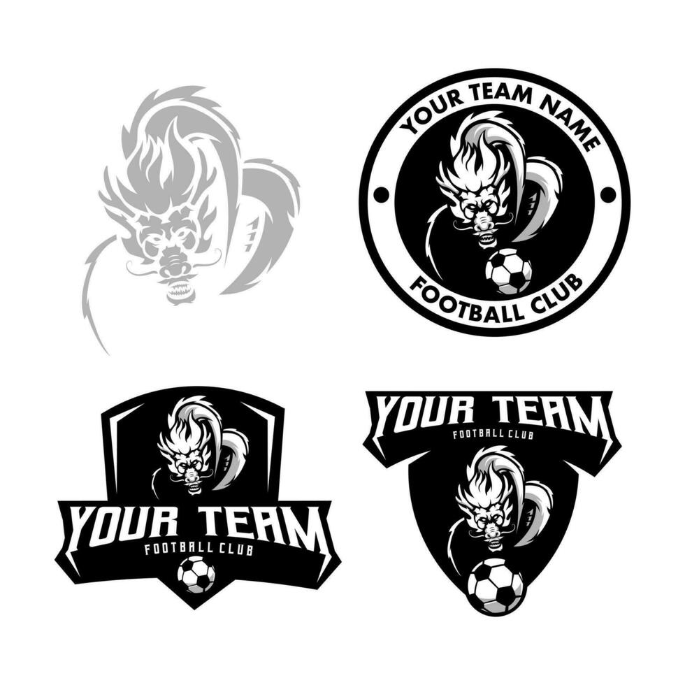 Dragon soccer logo vector