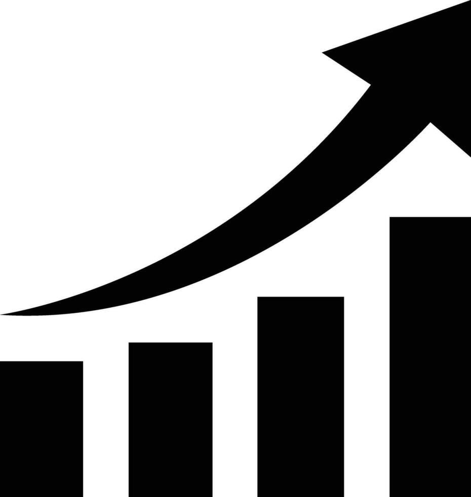 Growth icon. Profit growing icon. Growing graph symbol. Arrow graph. Finance bar chart. Increase progress Vector