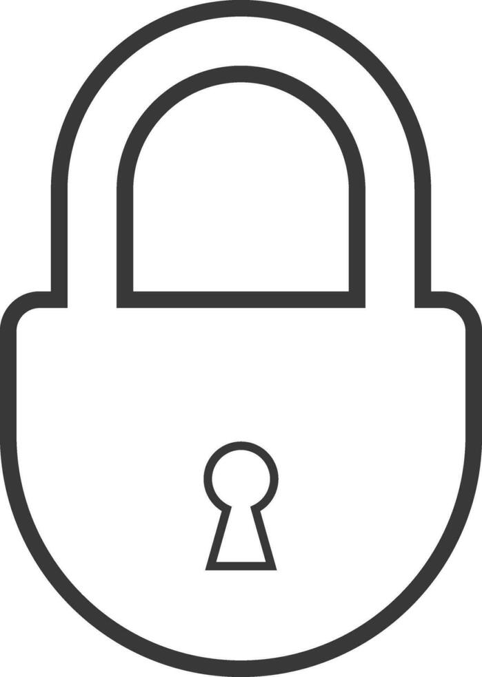 close outline padlock icon. locked and lock . Security symbol for your web site design, logo, app. safety protection vector