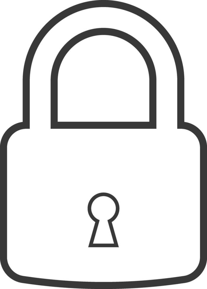 close outline padlock icon. locked and lock . Security symbol for your web site design, logo, app. safety protection vector