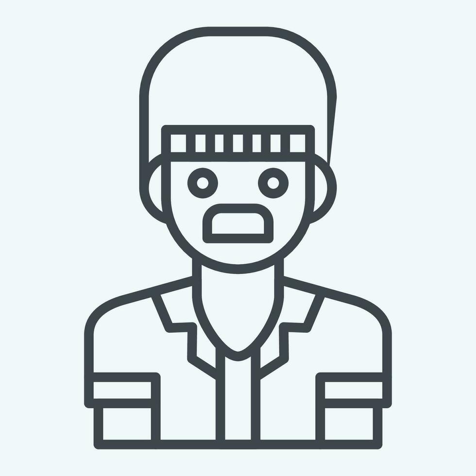 Icon Man. related to Indigenous People symbol. line style. simple design editable. simple illustration vector