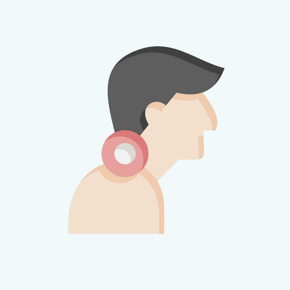Icon Neck Pain. related to Body Ache symbol. flat style. simple design editable. simple illustration vector