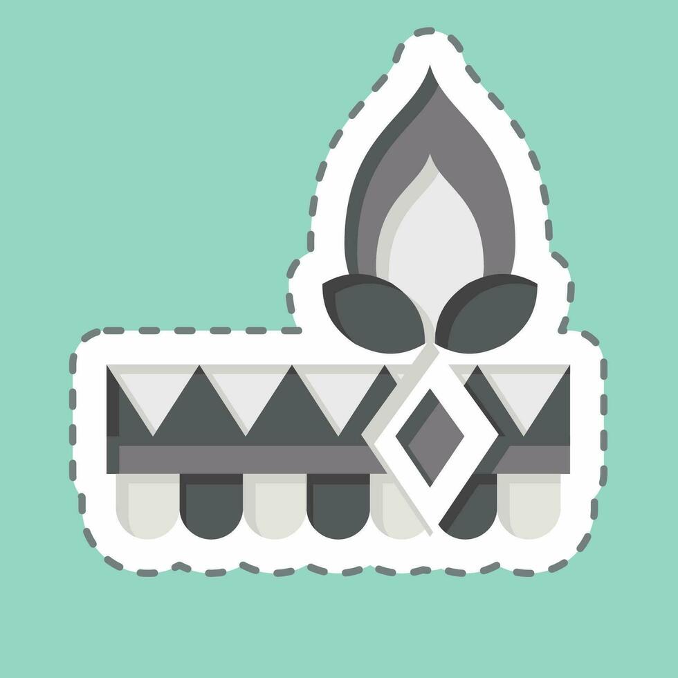 Sticker line cut Boho Headband. related to Indigenous People symbol. simple design editable. simple illustration vector