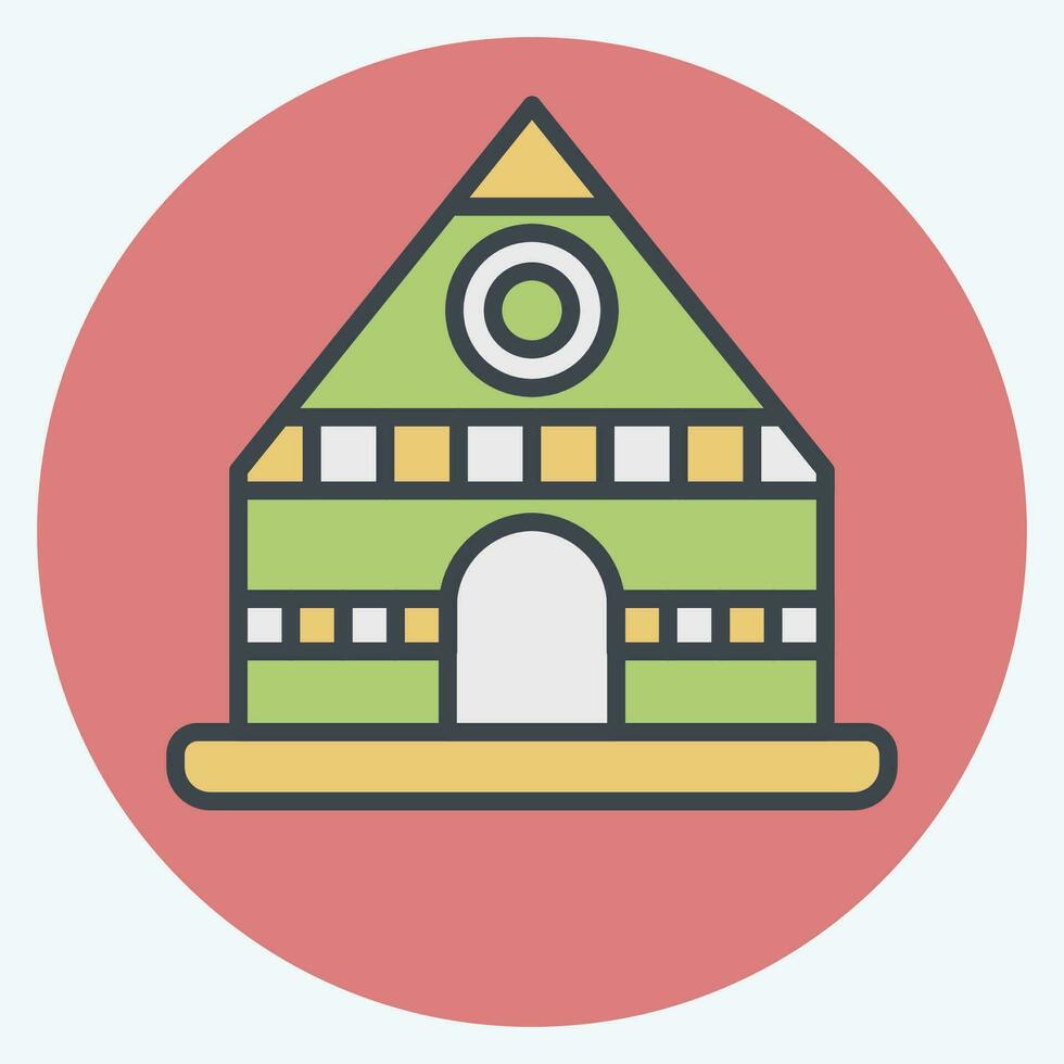 Icon Tent. related to Indigenous People symbol. color mate style. simple design editable. simple illustration vector