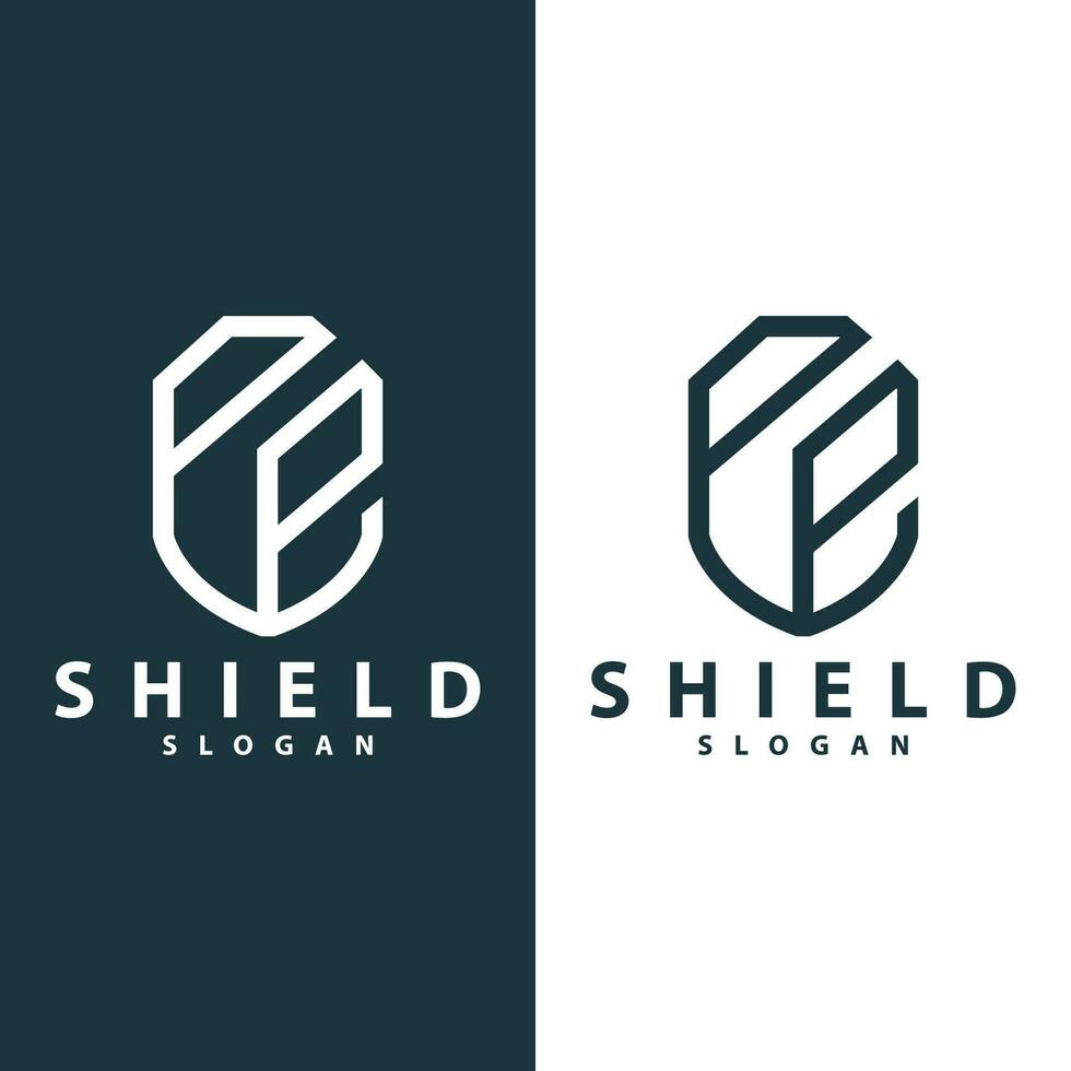 Simple Minimalist Security Shield Logo Design Vector Illustration Template