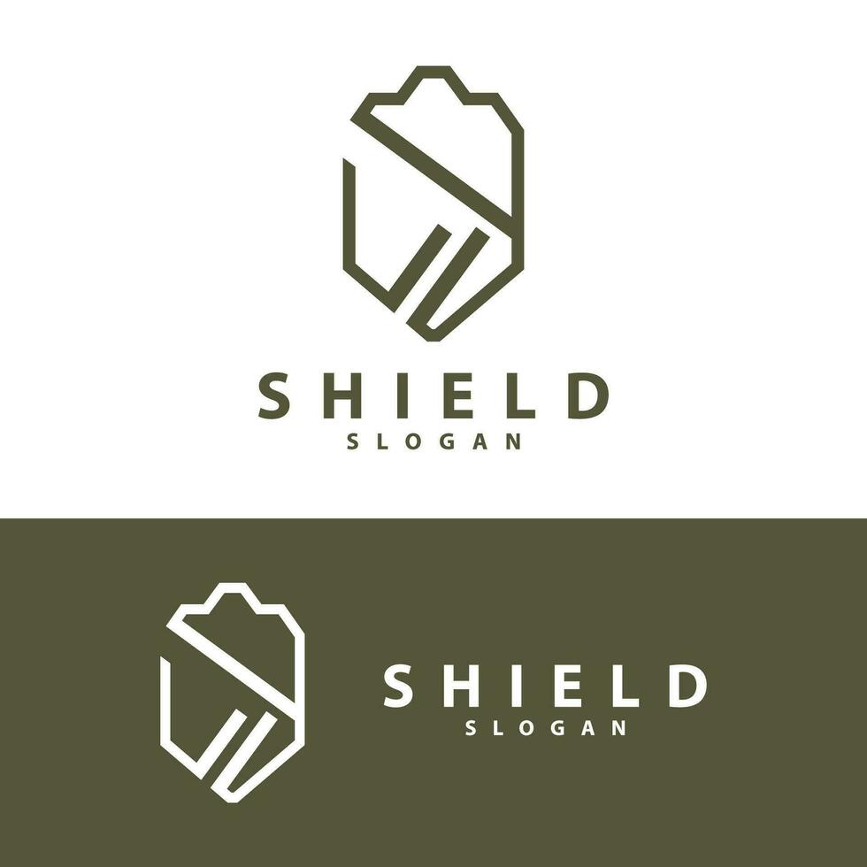 Simple Minimalist Security Shield Logo Design Vector Illustration Template