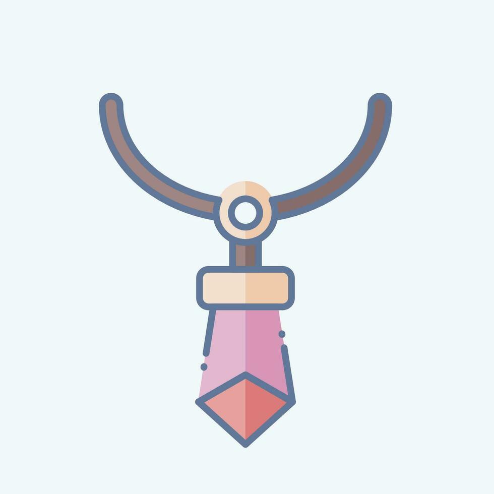 Icon Crystal Necklace. related to Indigenous People symbol. doodle style. simple design editable. simple illustration vector