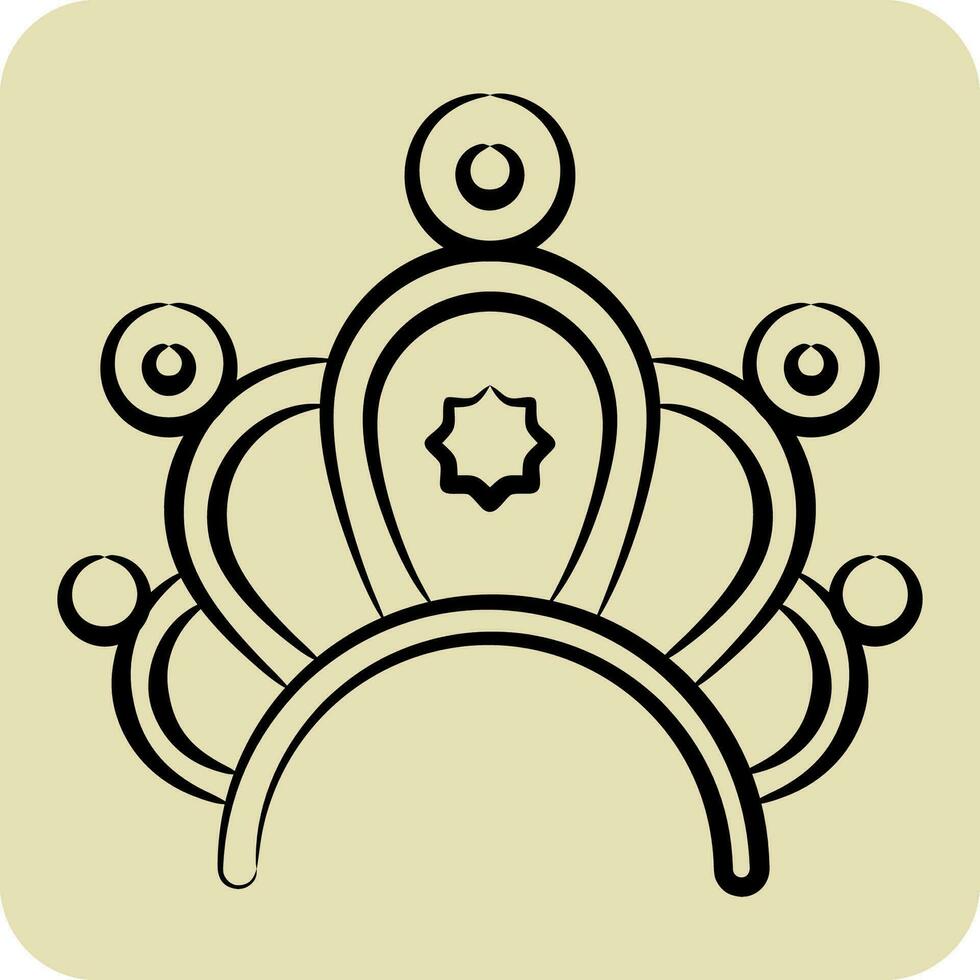 icono corona. relacionado a indígena personas símbolo. mano dibujado estilo. sencillo diseño editable. sencillo ilustración vector