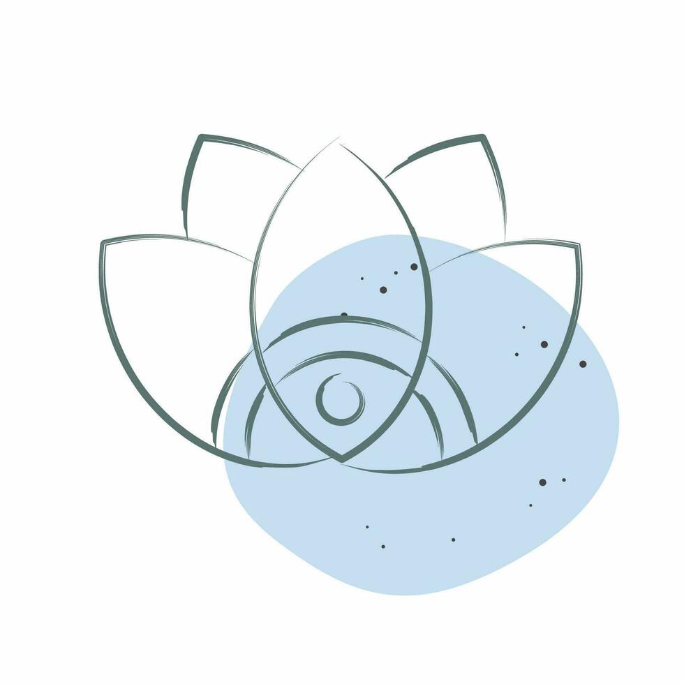 Icon Flower. related to Indigenous People symbol. Color Spot Style. simple design editable. simple illustration vector
