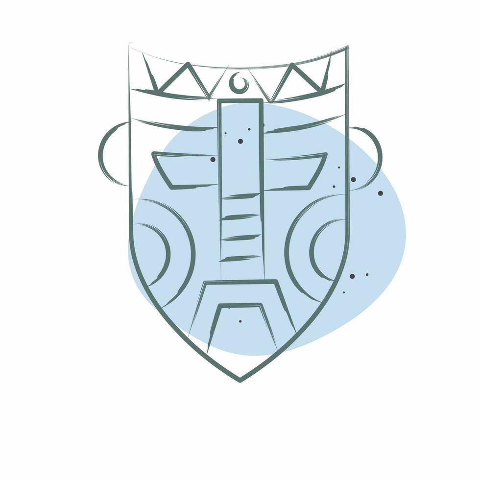 Icon Mask. related to Indigenous People symbol. Color Spot Style. simple design editable. simple illustration vector