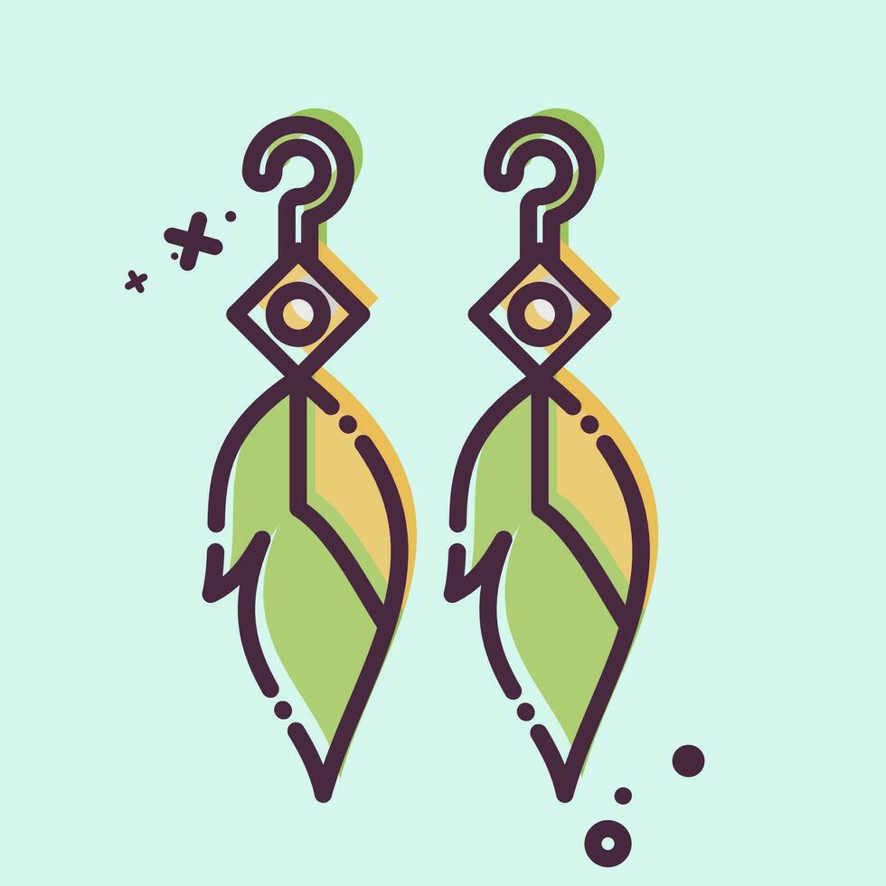 Icon Feather Earning. related to Indigenous People symbol. MBE style. simple design editable. simple illustration vector