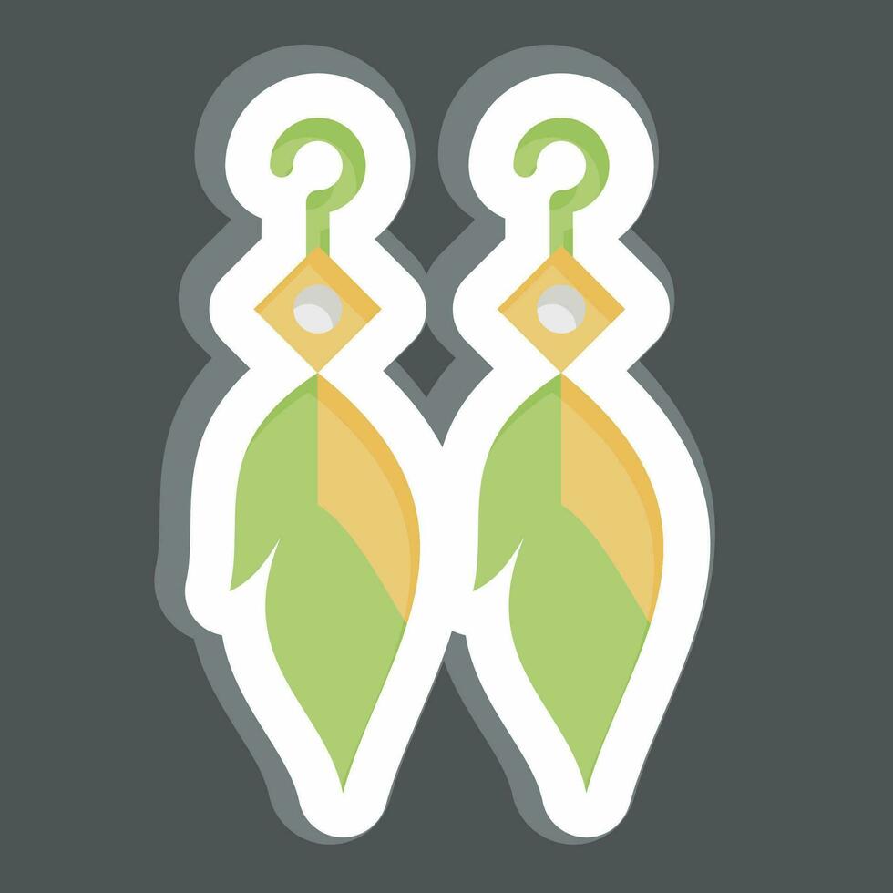 Sticker Feather Earning. related to Indigenous People symbol. simple design editable. simple illustration vector