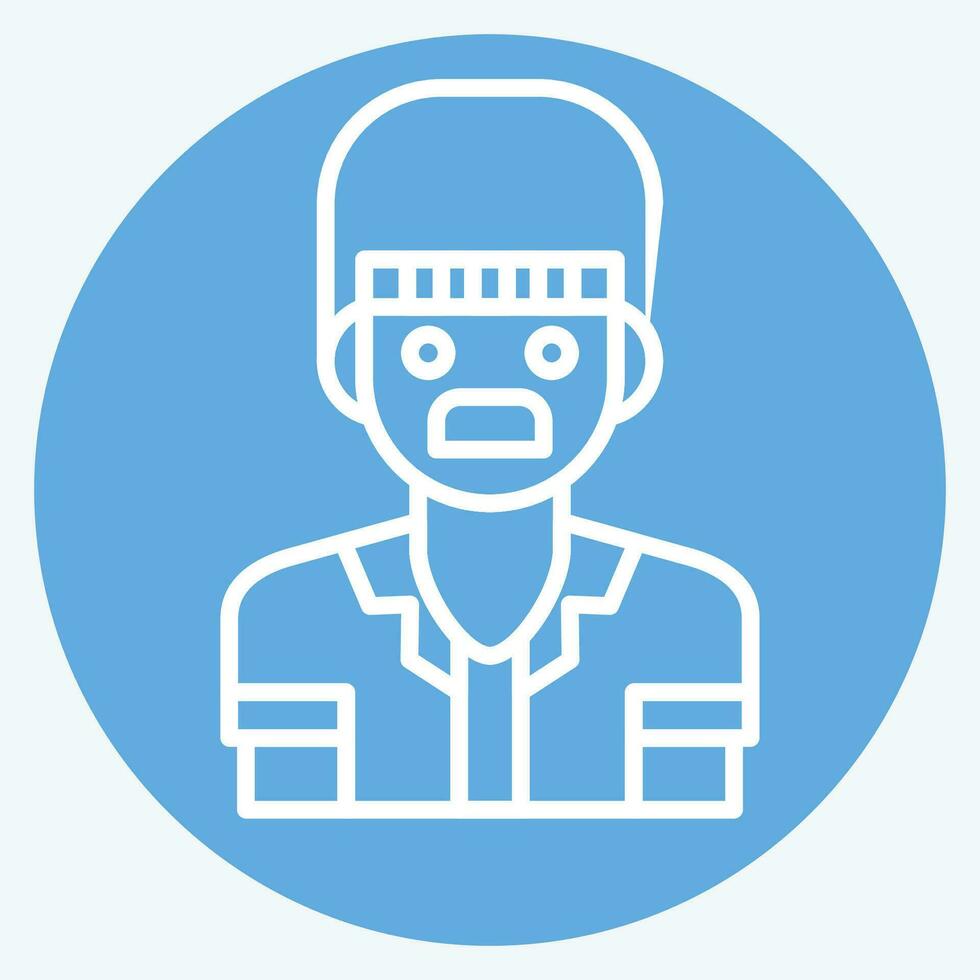 Icon Man. related to Indigenous People symbol. blue eyes style. simple design editable. simple illustration vector