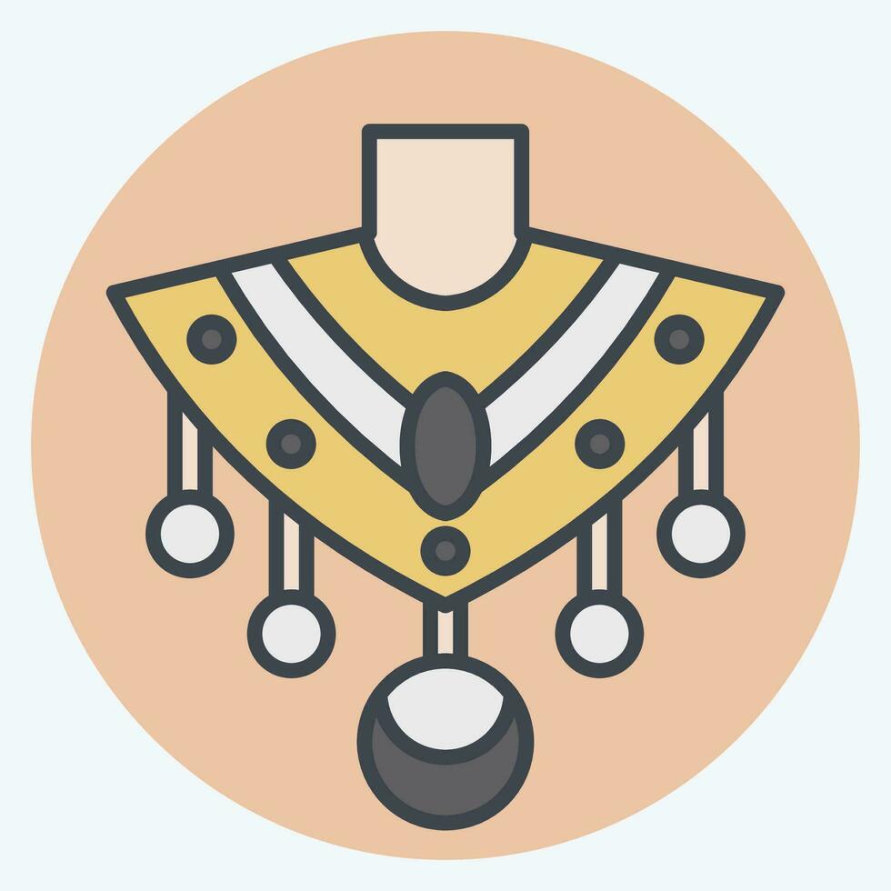 Icon Necklace. related to Indigenous People symbol. color mate style. simple design editable. simple illustration vector