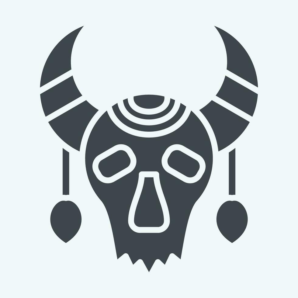 Icon Skull Cow. related to Indigenous People symbol. glyph style. simple design editable. simple illustration vector