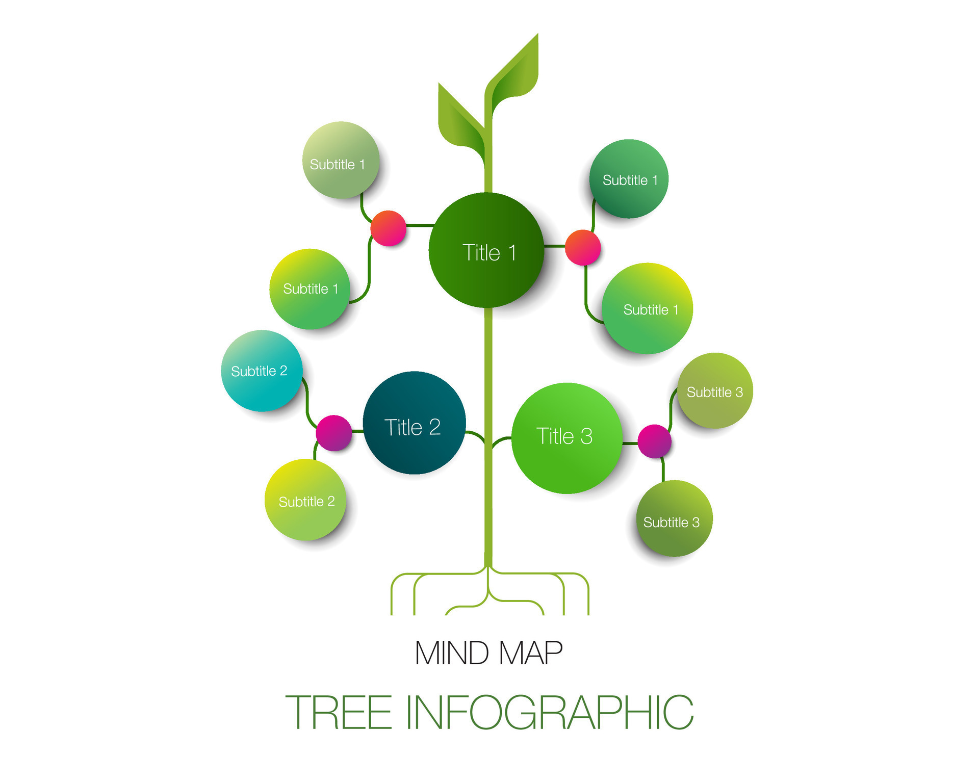 tree shape mind map infographic connection and chart table for