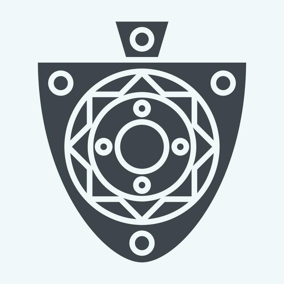Icon Pendant. related to Indigenous People symbol. glyph style. simple design editable. simple illustration vector